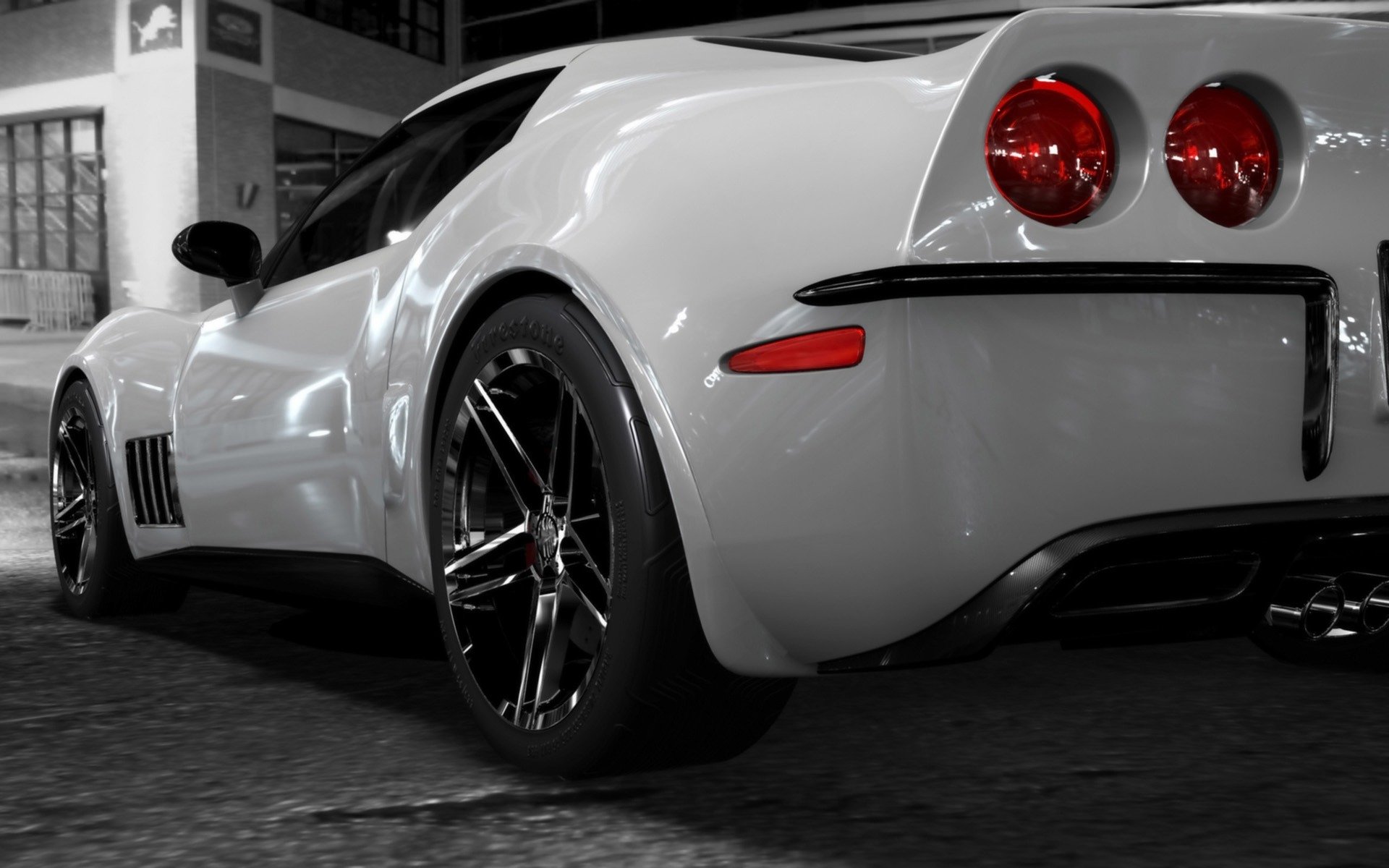 corvette c3retro blanche jantes