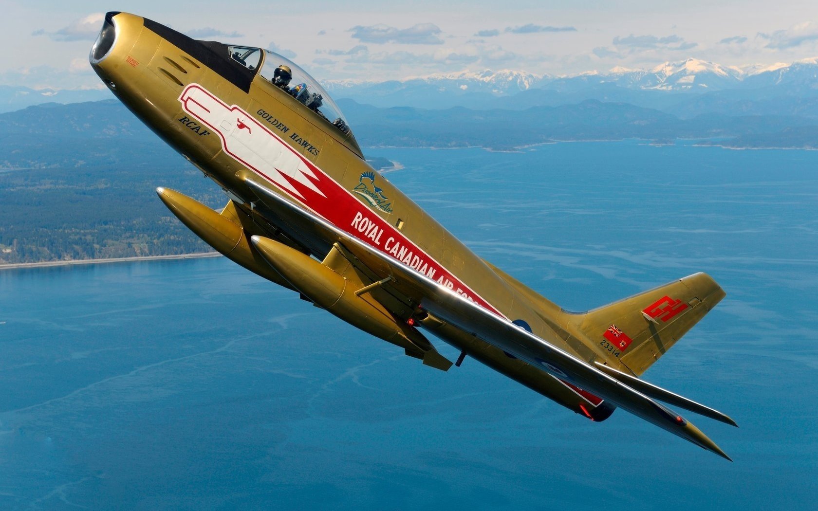 hawks sabre canadair samolot golden niebo