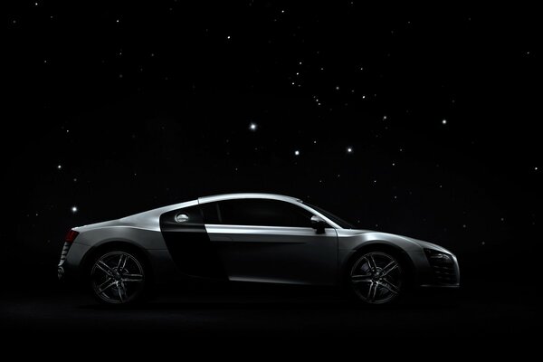 Night stars illuminate audi r 8