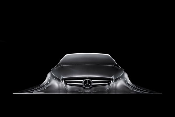 Mercedes benz with blurred headlights