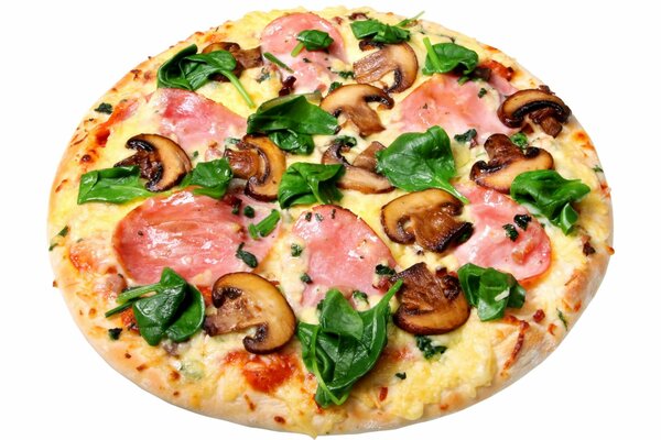 Pizza aux champignons fromage et saucisse