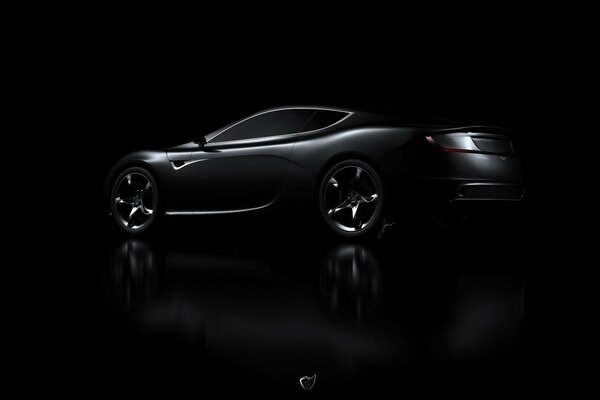 Voiture Aston Martin sur fond noir