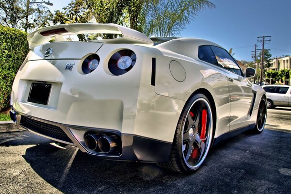 Rear bumper of a nissan sports car