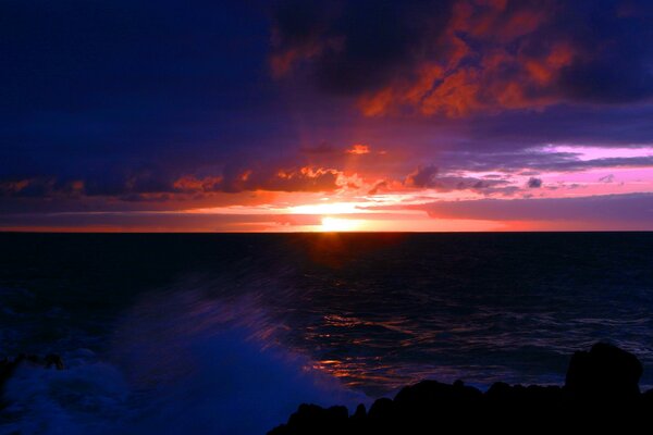 Beautiful sunset in the sea