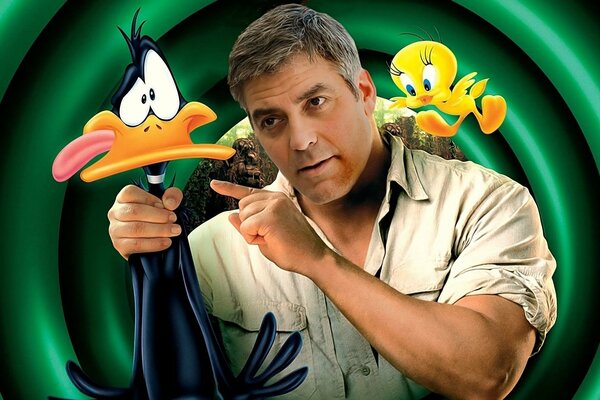 George Clooney and animated characters