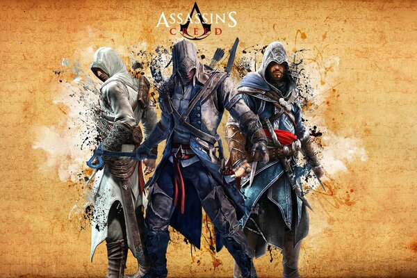 Trois assassins sur l économiseur d écran de Assassin s Creed