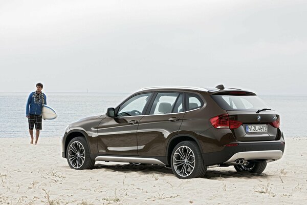 Car on the sandy beach