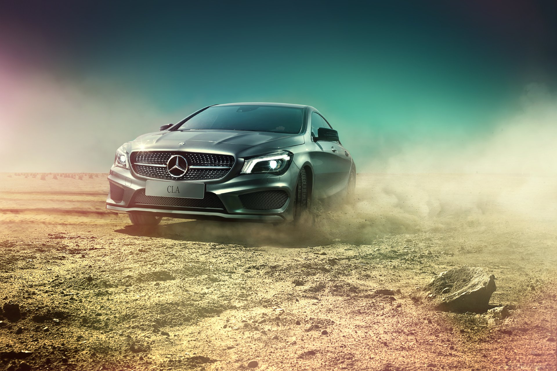 mercedes-benz cla-klasse cla amg c117 argento deserto polvere skid