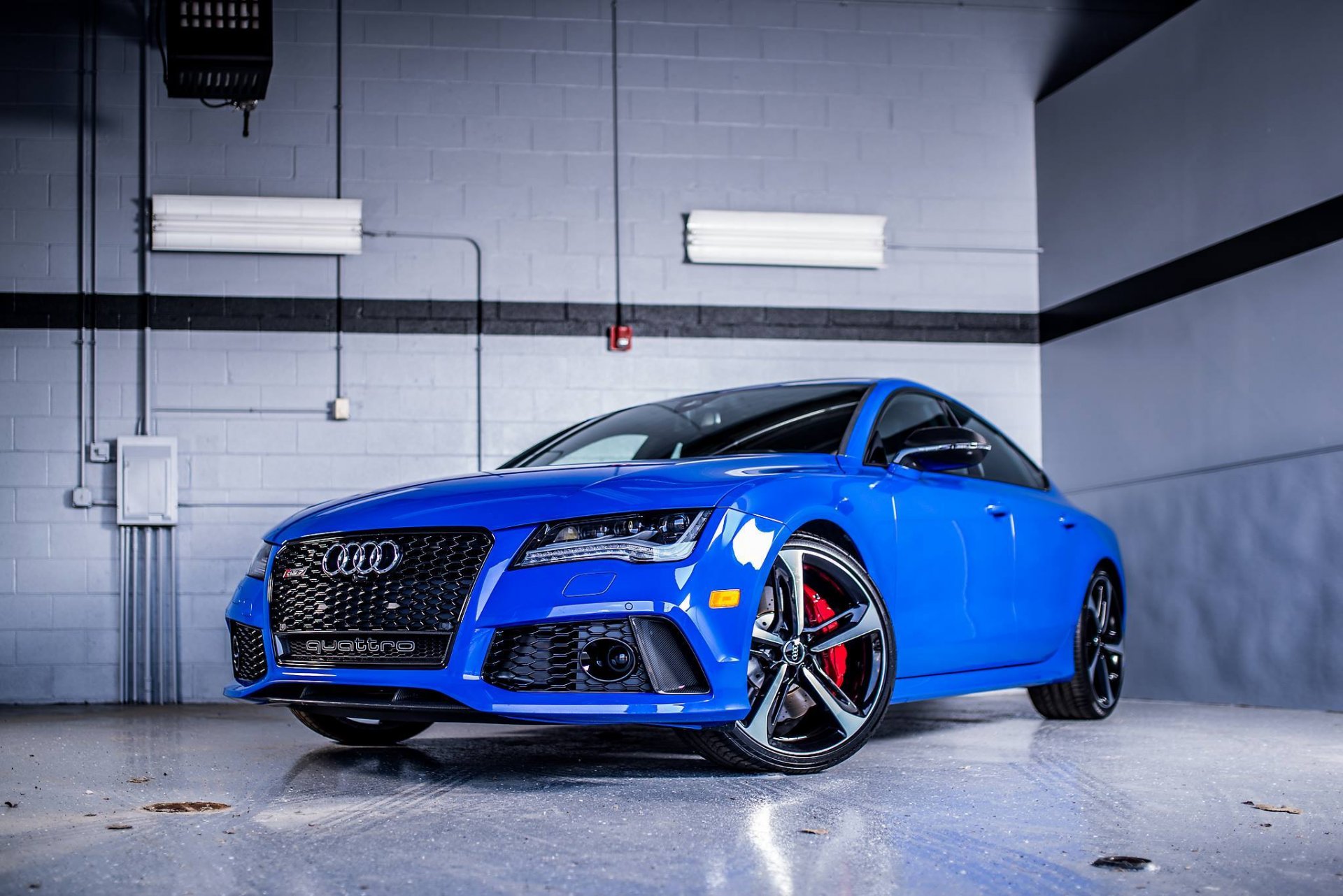 audi rs7 синий ауди синяя спорт седан