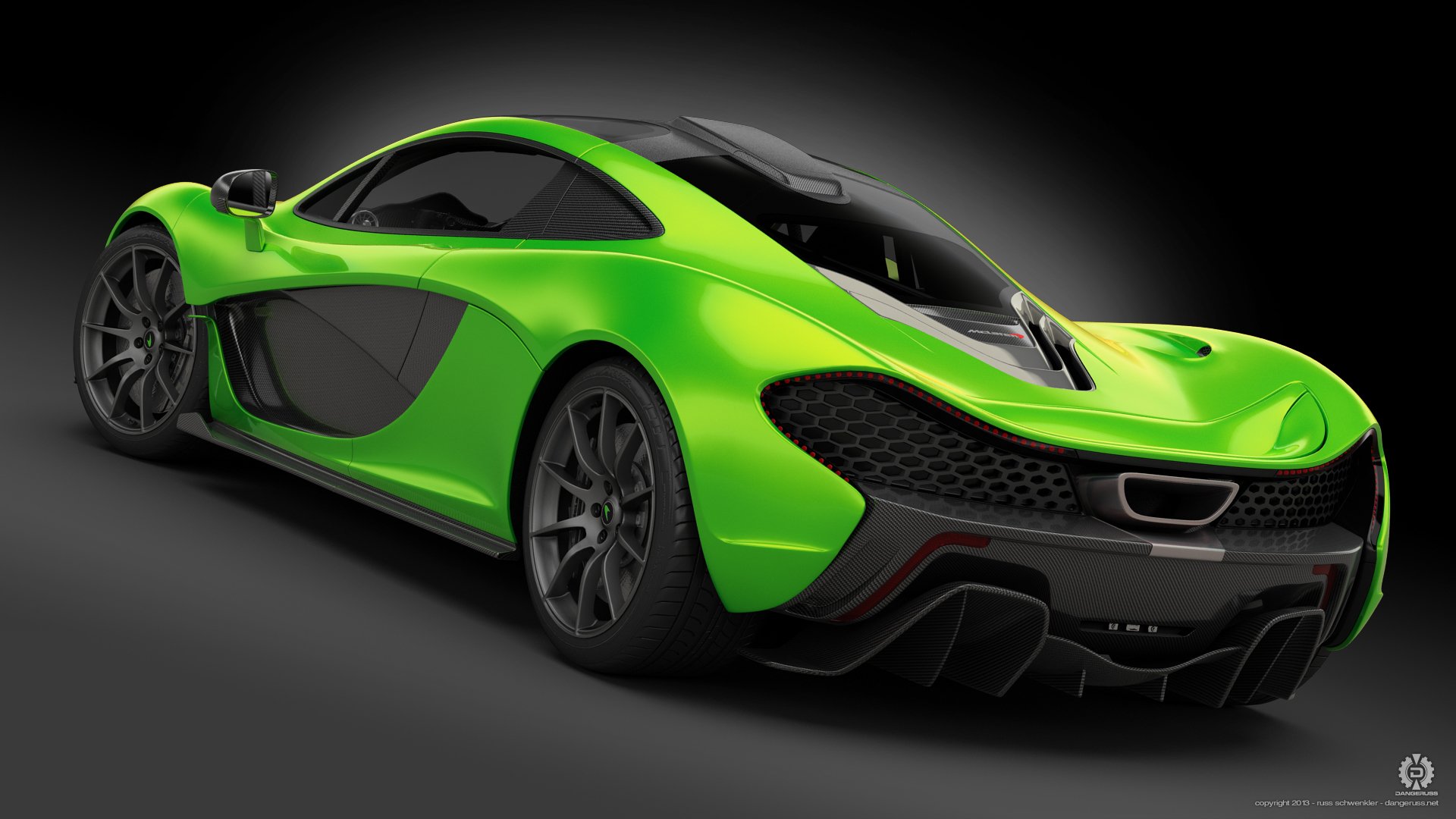 mclaren p1 zielony supersamochód koncepcja