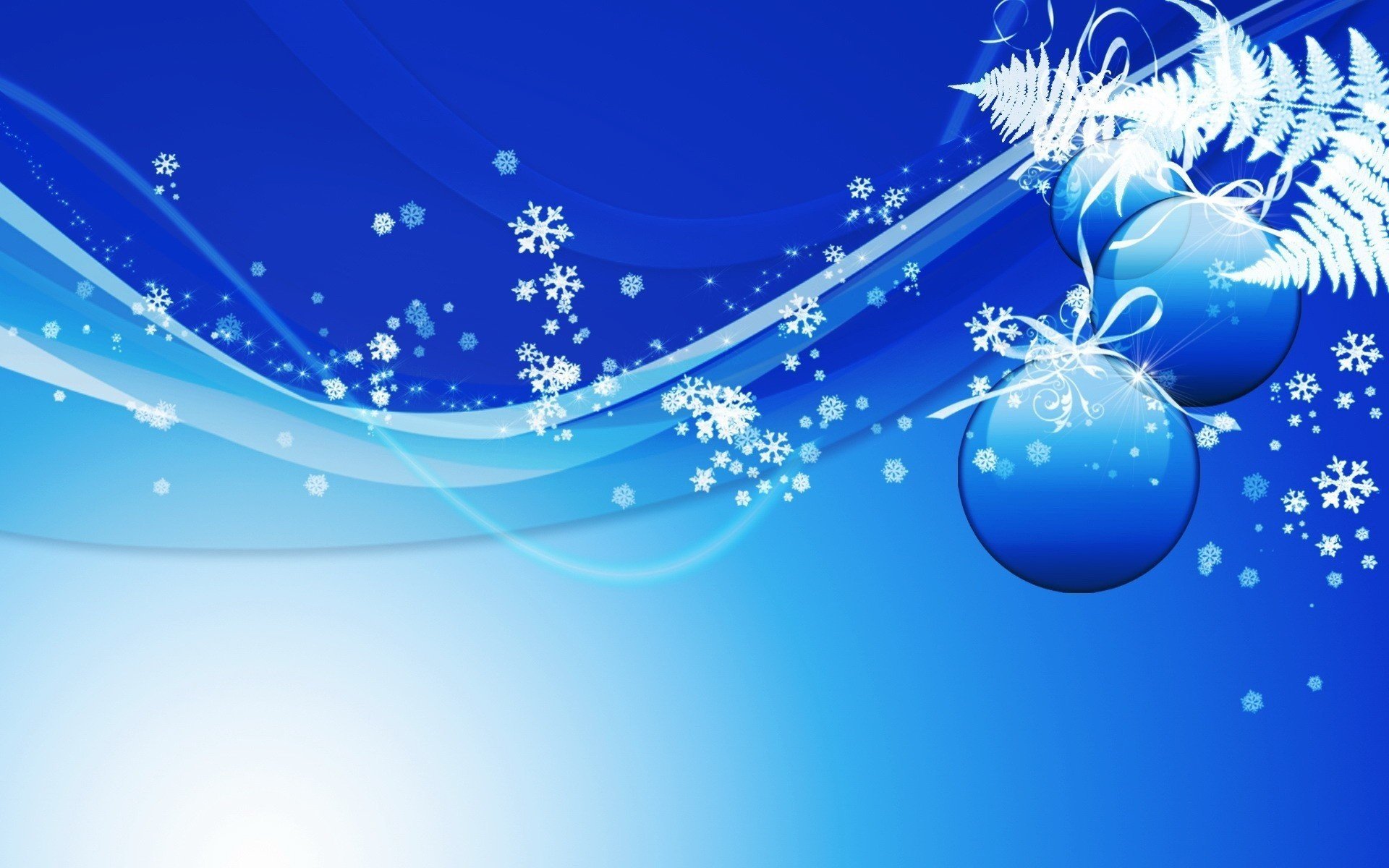 blue new year balls snowflake