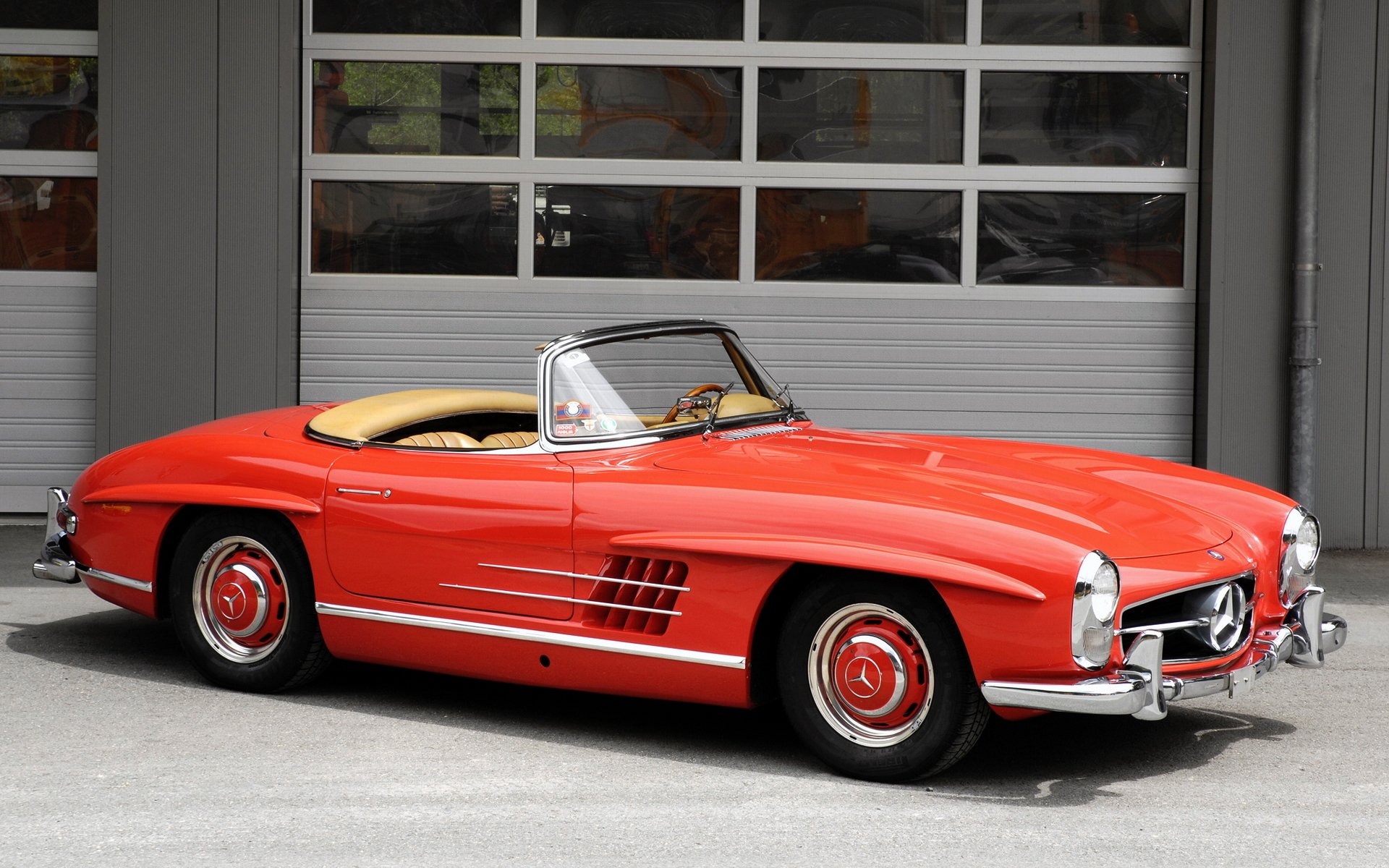 mercedes-benz 300sl retro cabrio rot