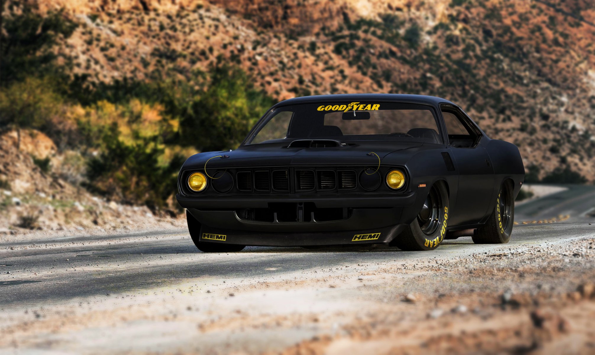 плимут hemi cuda уго силва мышцы автомобиль черный