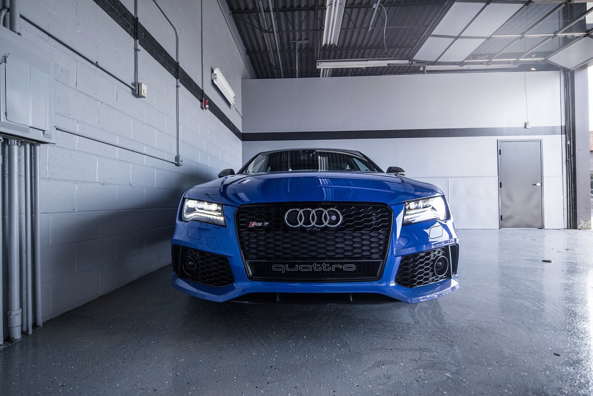 audi rs7 azul audi azul faros