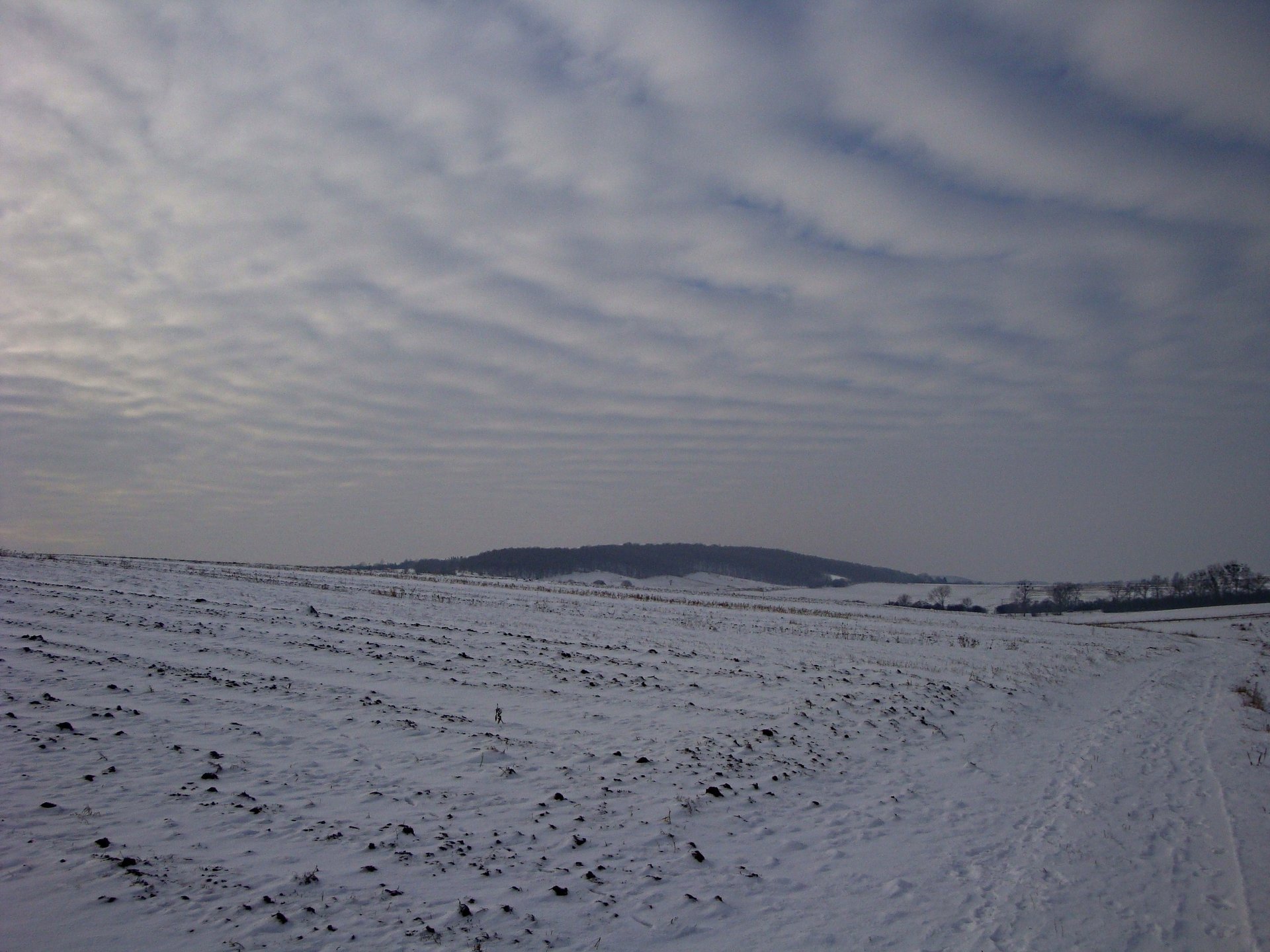 the sky clouds snow field mountain