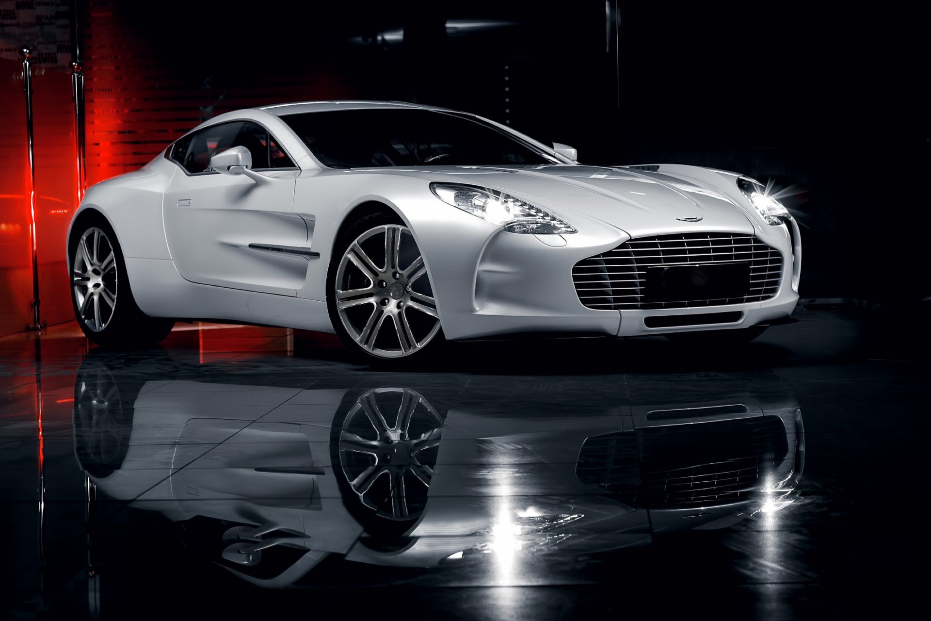 aston martin one-77 car supercar reflection