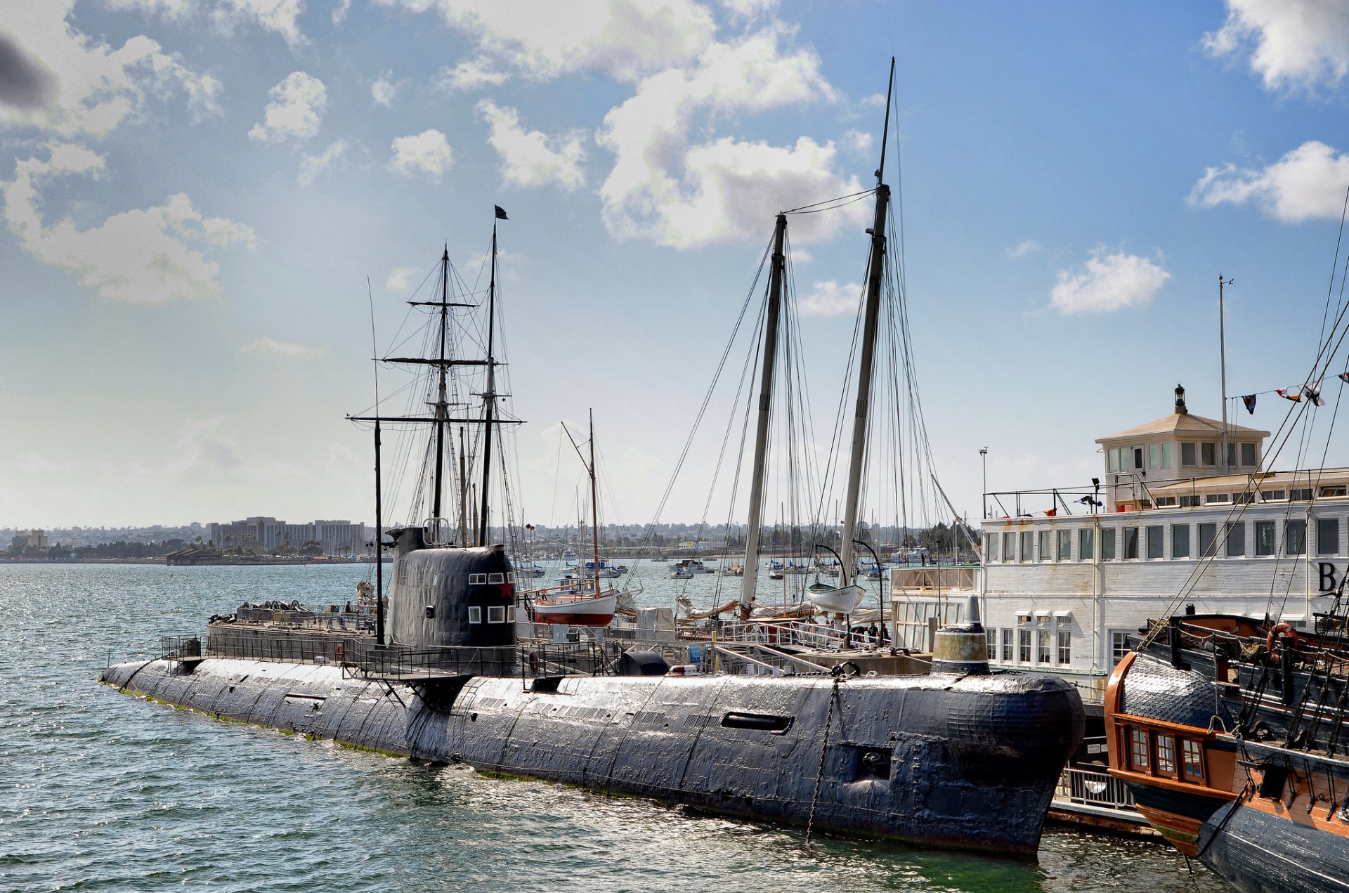 maritime museum san diego kalifornien san diego bay museum u-boot b-39 liegeplatz yachten