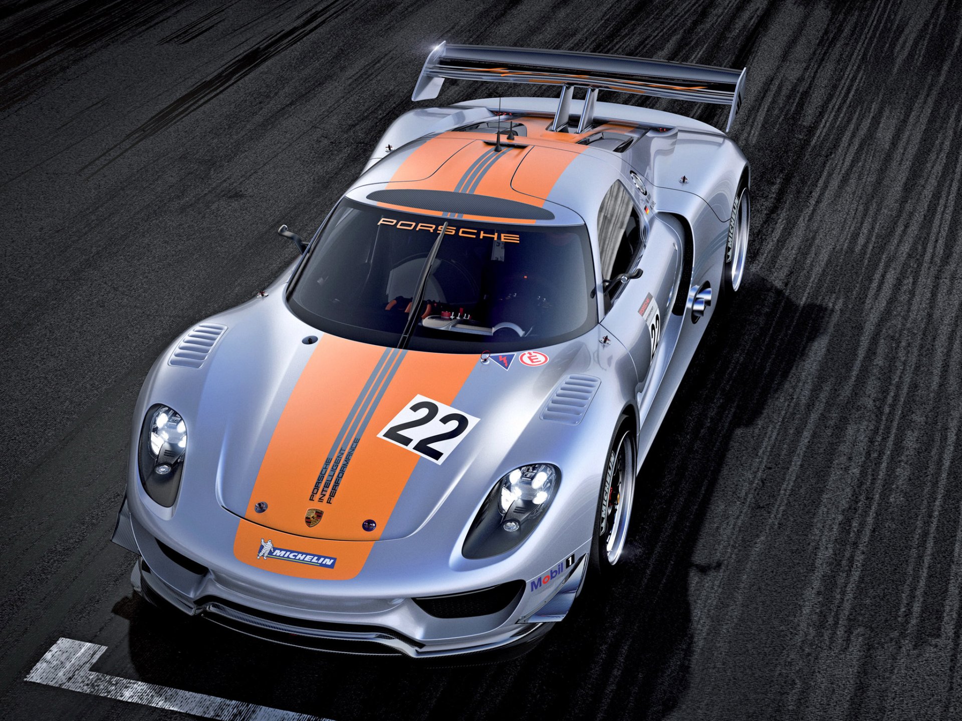 porsche rsr concepto frente faros coche fondo de pantalla