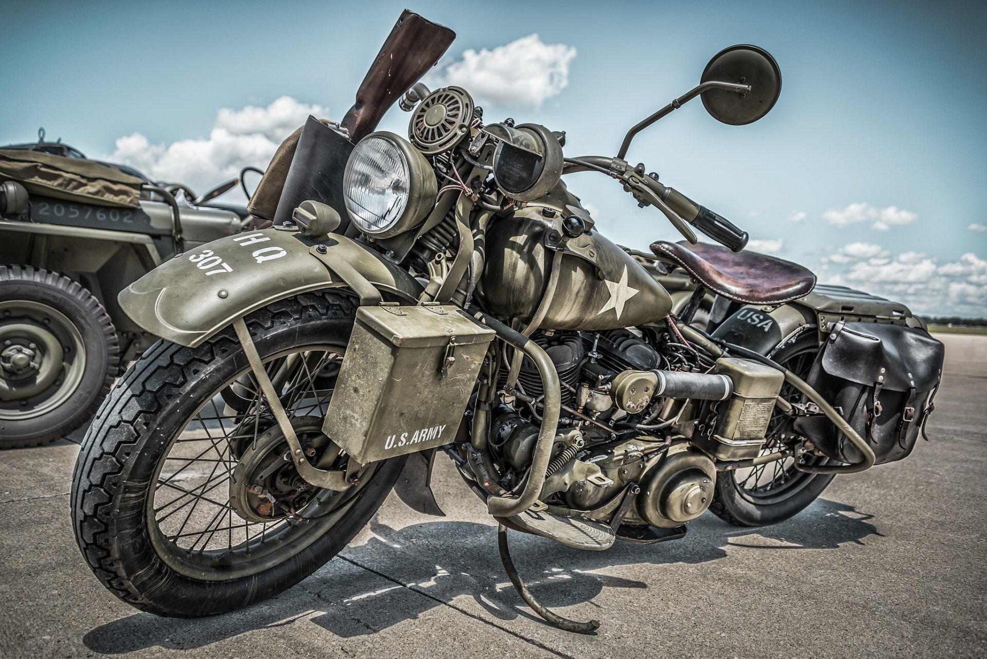 harley-davidson wla 1945 militär motorrad