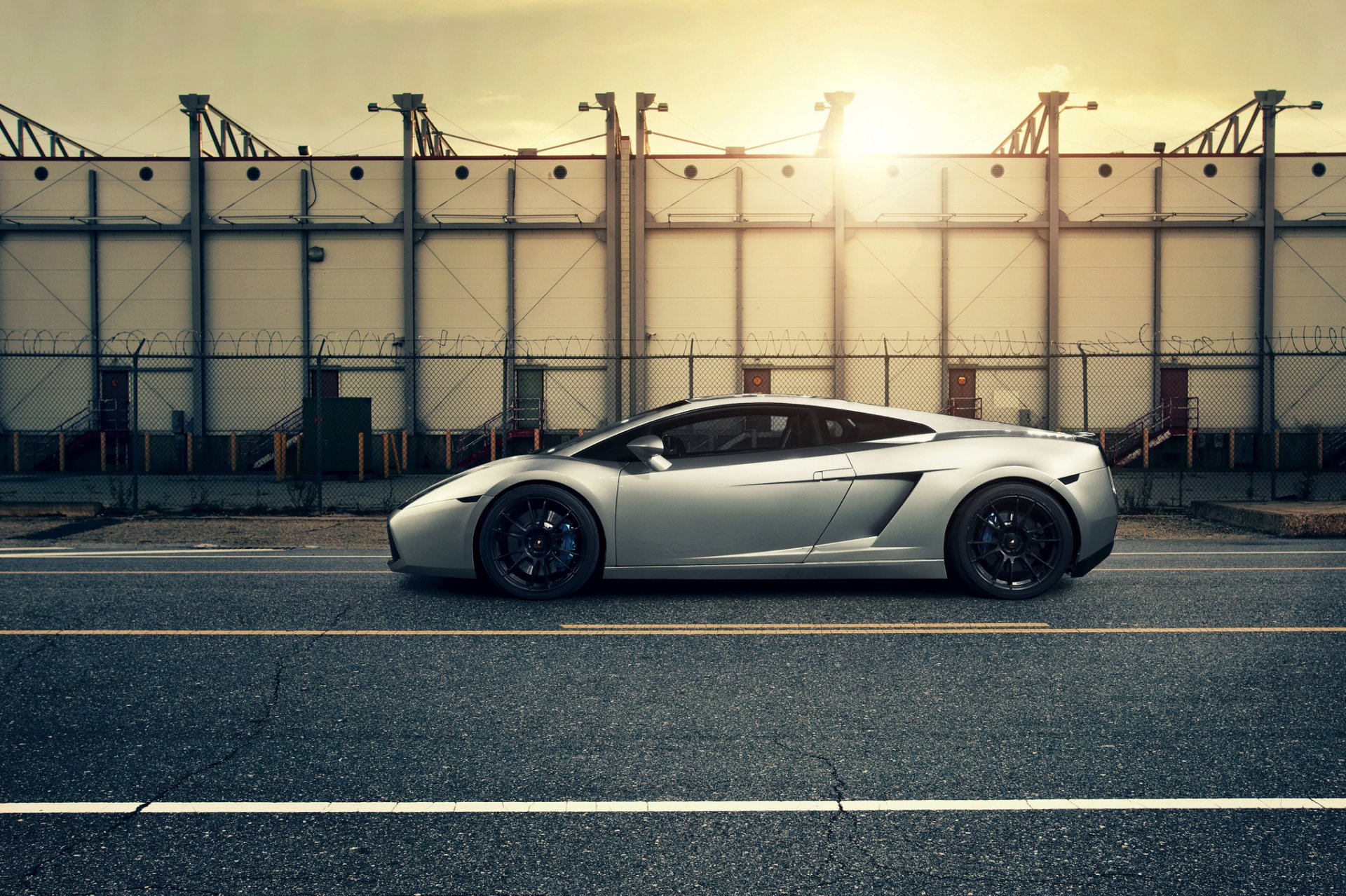 lamborghini gallardo auto sonnenuntergang