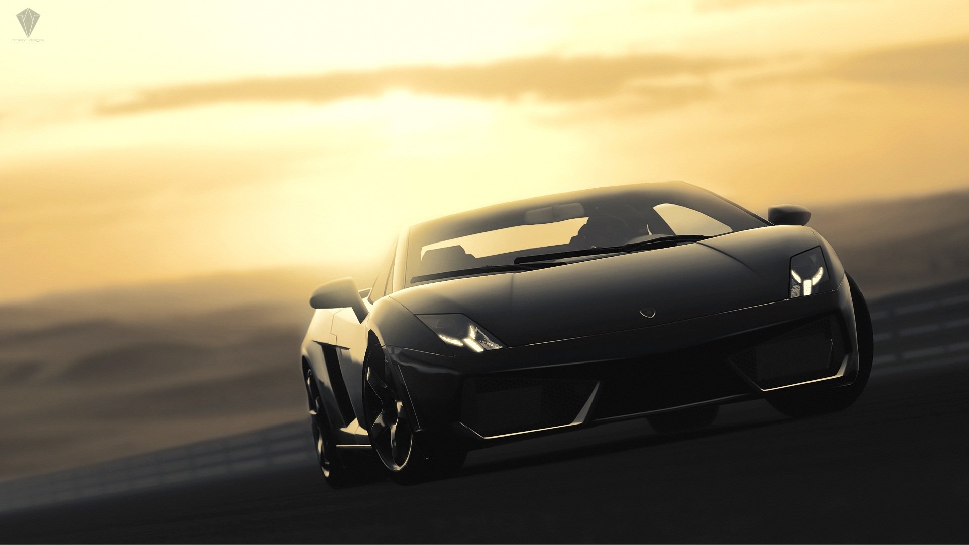 lamborghini gallardo lp560-4 черный gran turismo gt5 пустыня закат playstation ламборджини галлардо гран туризмо