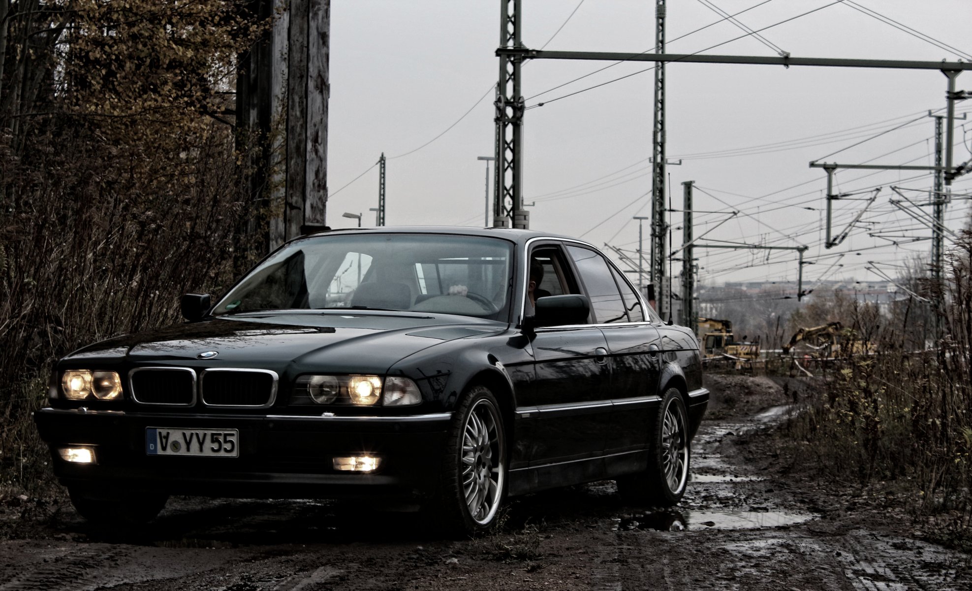 bmw e38 bmw boomer dirt czarny reflektory