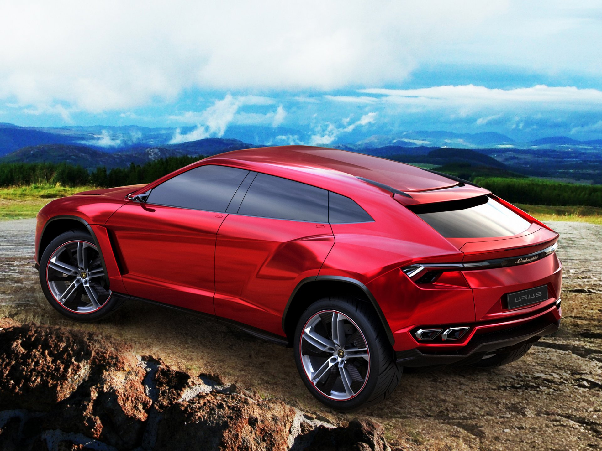 lamborghini urus concepto rojo coche suv