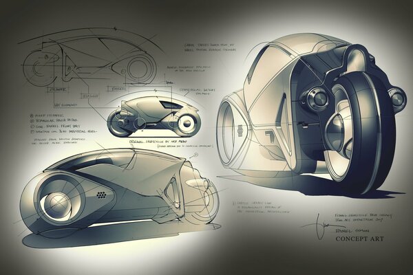 Diagramm des Motorrads mit signierten Kennzeichen