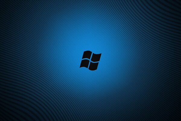 Il logo di windows si illumina su sfondo blu