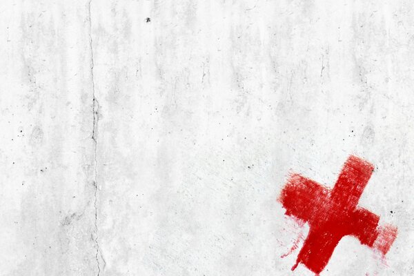 Red cross on white background