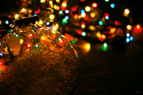 Glass Christmas tree toys. Garland