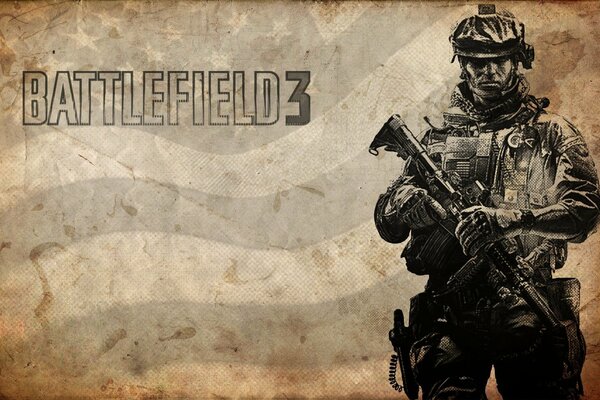 Papiertapete zum Thema Battlefield 3, Soldat