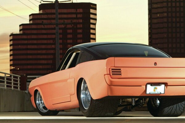 Rear view of the Ford Mustang car