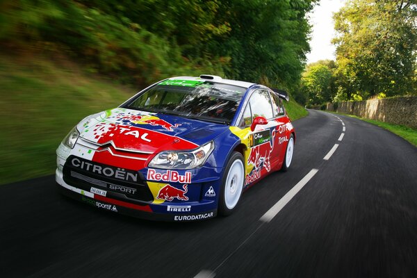 Colorful photo of a foreign-made car