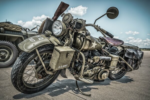 American military motorcycle Harley 1945