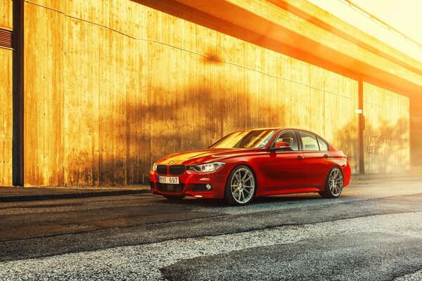 Bright advertising photo of a German car