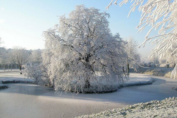 Racconto di neve sul fiume