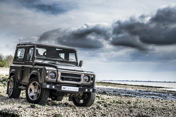 Jeep SUV on rough terrain