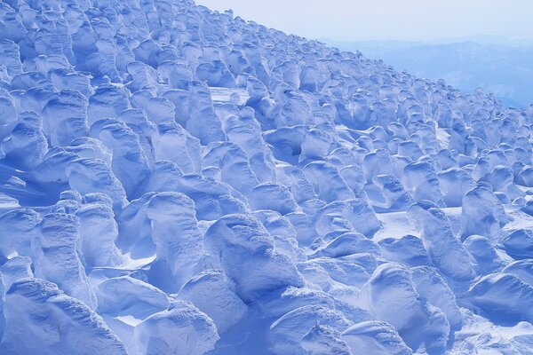 Snow boulders large-scale picture