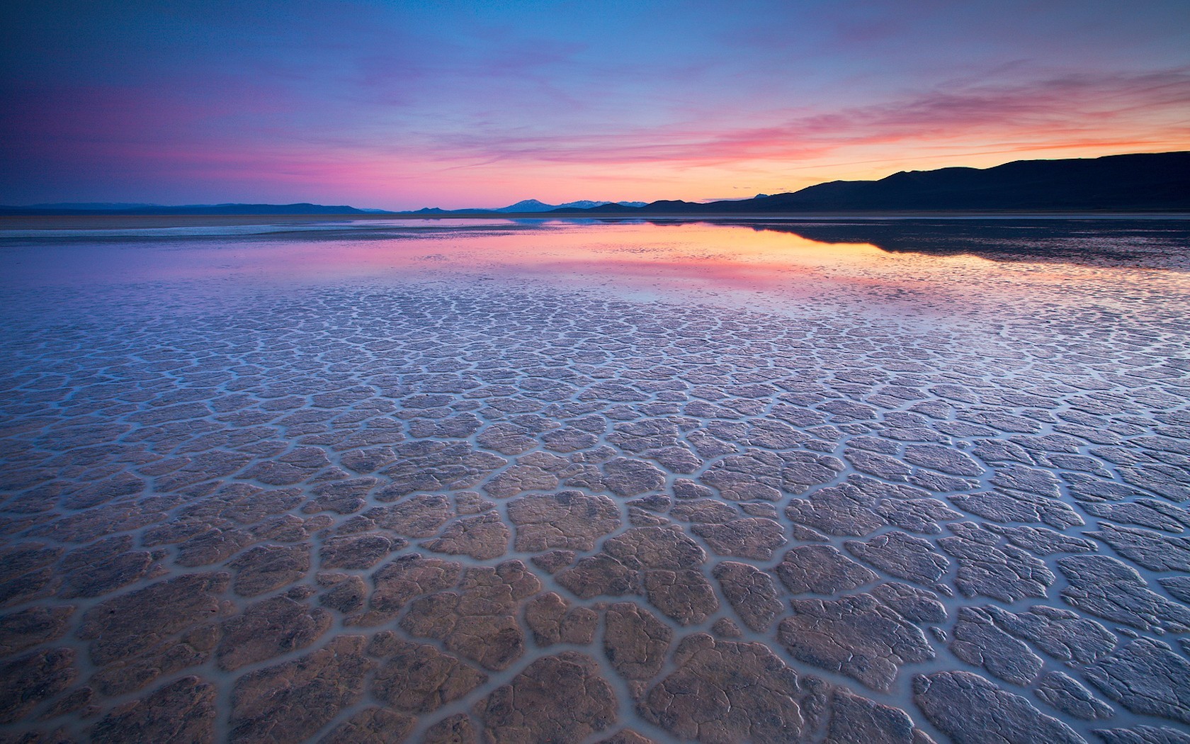 reflection night desert water