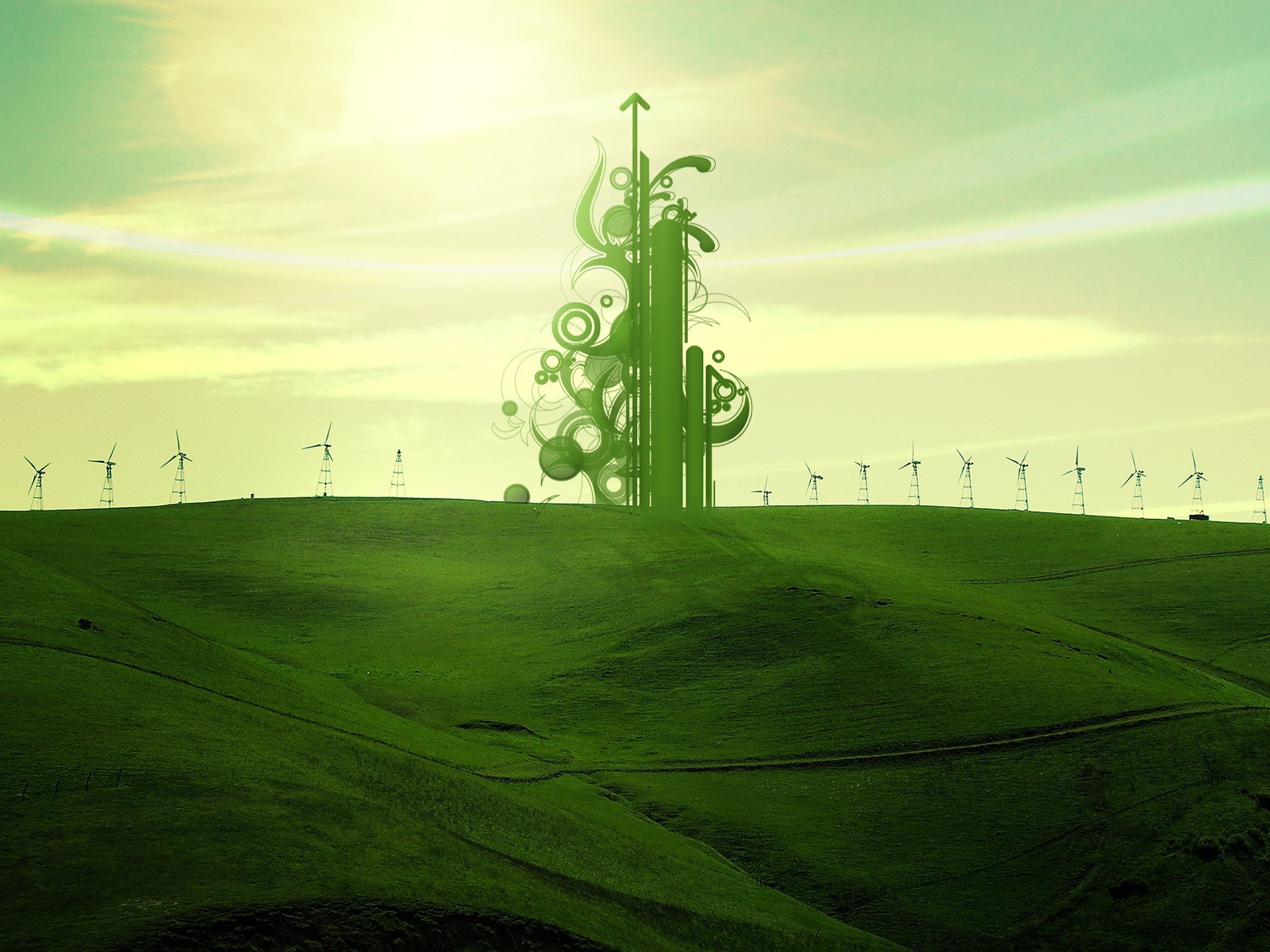 green the field processing wind turbine