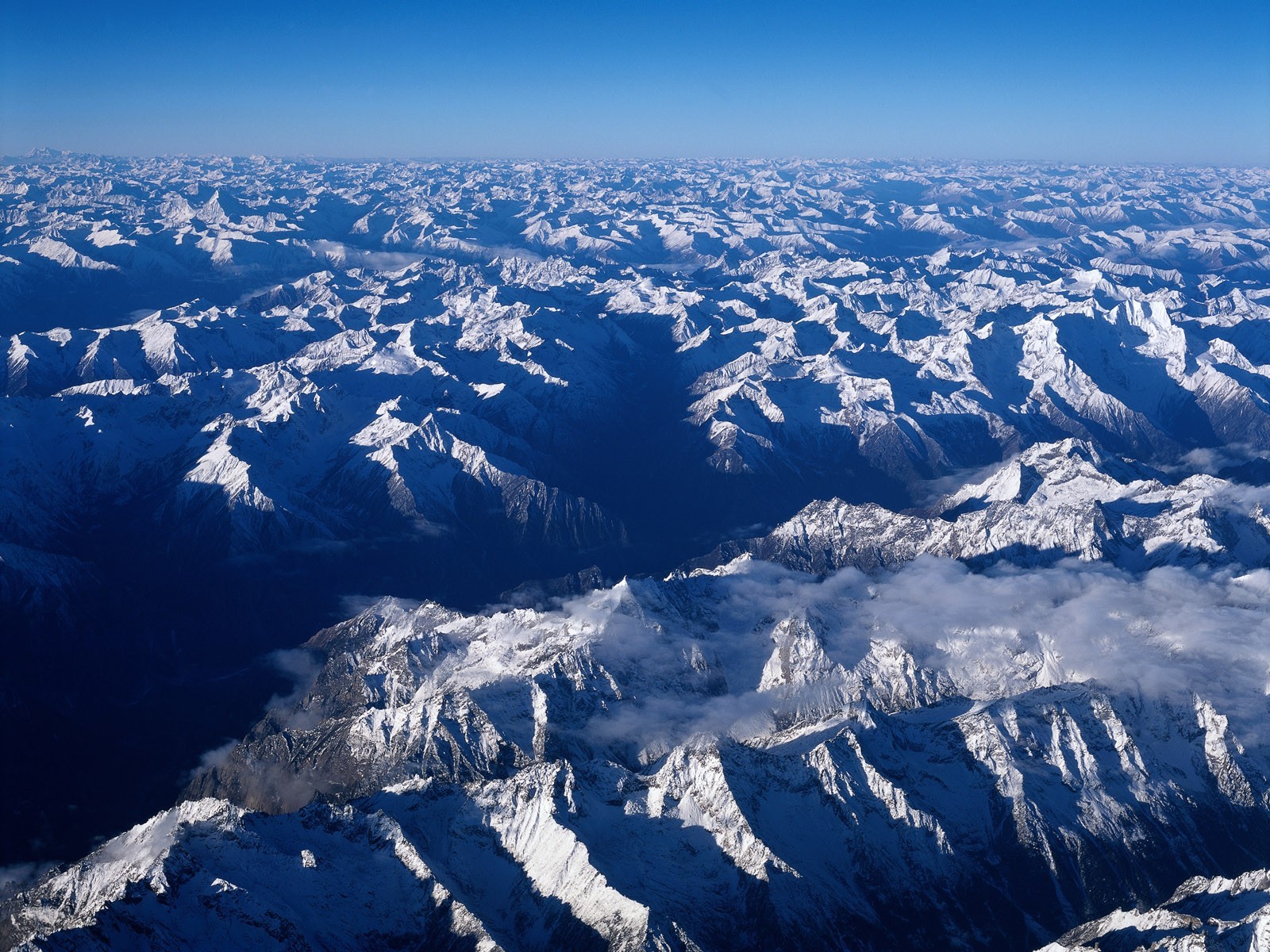 mountain snow china horizon