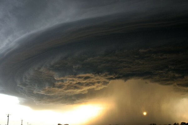 Storm and Hurricane near the road