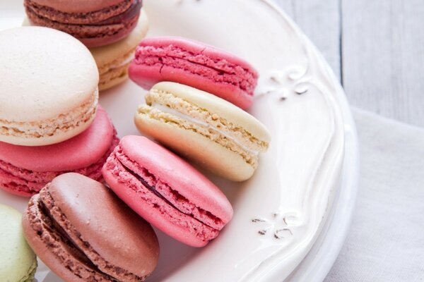 Postre macaroon, galletas originales