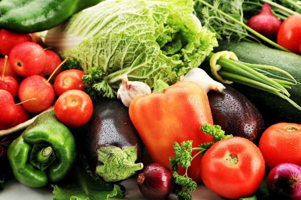 Colored assorted fresh vegetables