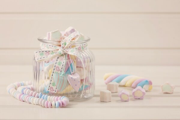 A jar of sweets, delicious and beautiful