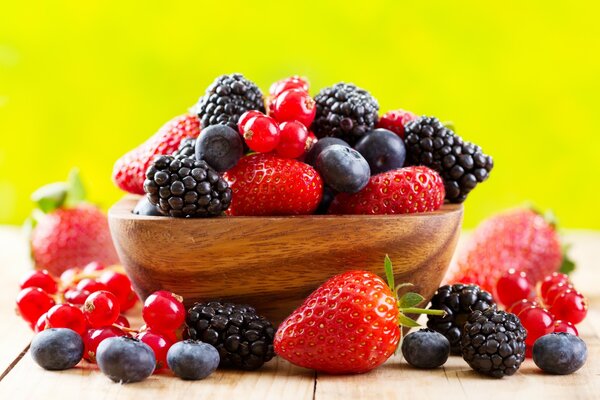 Fresh berries - strawberries, currants, blackberries