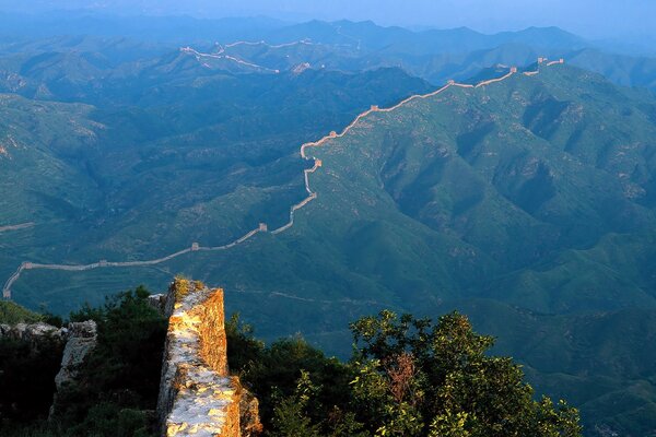 The Great Wall of China at dawn