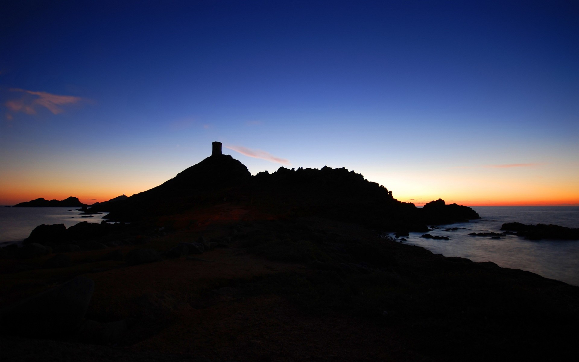 rock sky sunset night