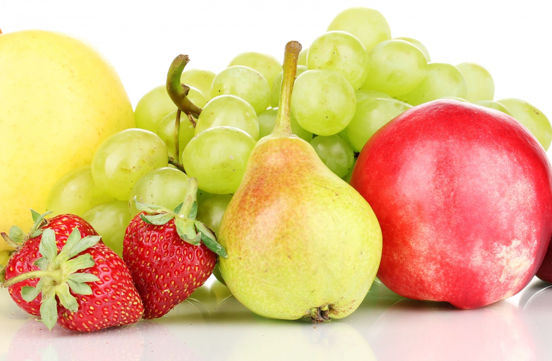 fruits grapes pear drain apple